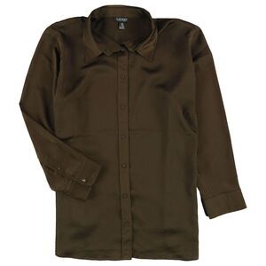 Ralph Lauren Womens Plus Size Satin Charmeuse Button Up Shirt, NWT